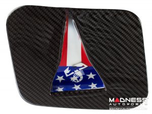 FIAT 500 Hood Scoop - ABARTH NACA Air Intake - Carbon Fiber - American Flag w/ White Scorpion